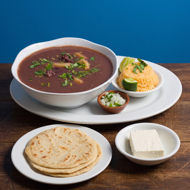 Sopa de Frijoles con Carne / Bean Soup with Beef.